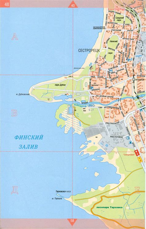 Карта сестрорецка с улицами и номерами домов