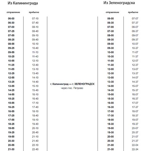Расписание автобусов зеленоградск куршская коса