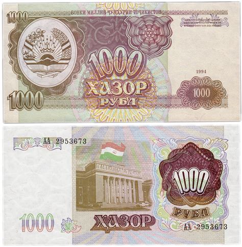 Рубл таджикистан 1000