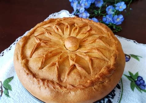 Трехслойный татарский пирог