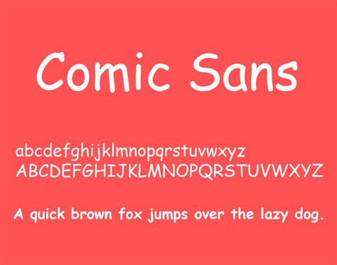 Шрифт comic sans