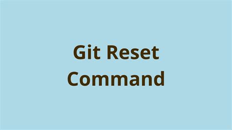 Git restore